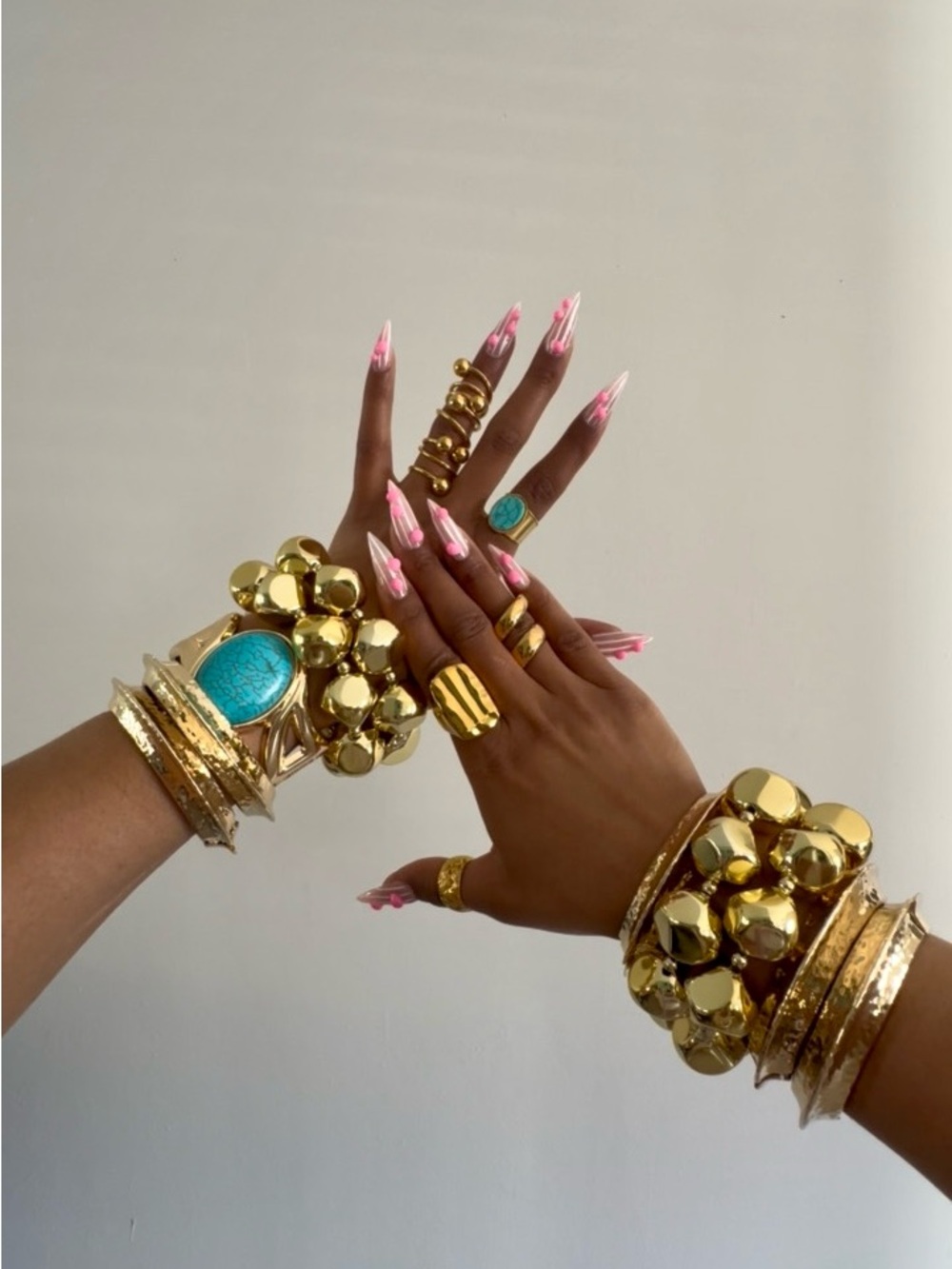 Gold and Turquoise Statement Bracelet